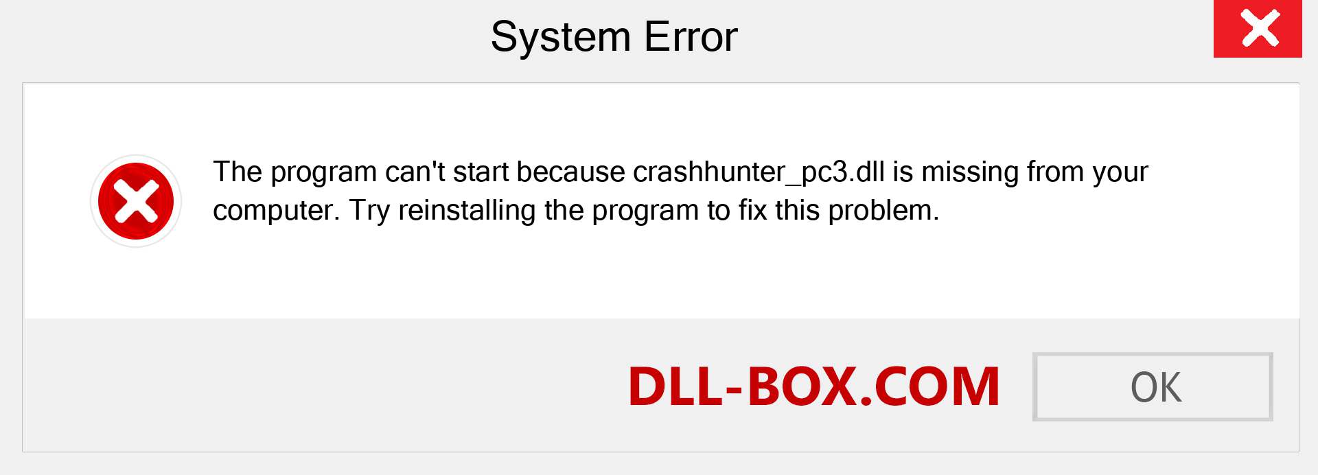  crashhunter_pc3.dll file is missing?. Download for Windows 7, 8, 10 - Fix  crashhunter_pc3 dll Missing Error on Windows, photos, images